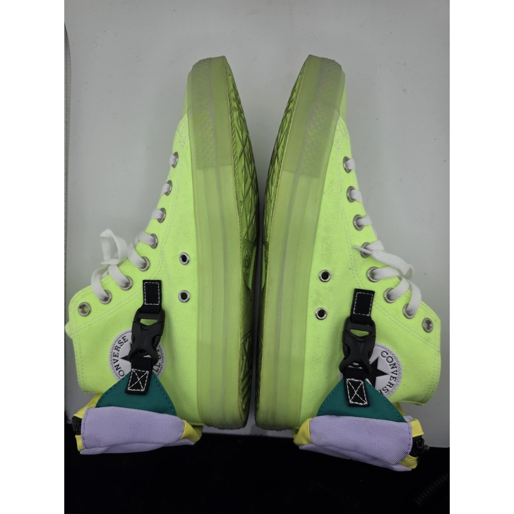 Converse Chuck Taylor All Star Buckle Up High Top Neon Jelly Green M7.5 W9.5 - Picture 5 of 12